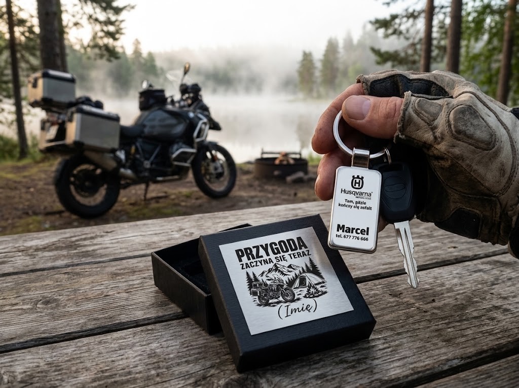Brelok z grawerem Husqvarna – prezent dla motocyklisty