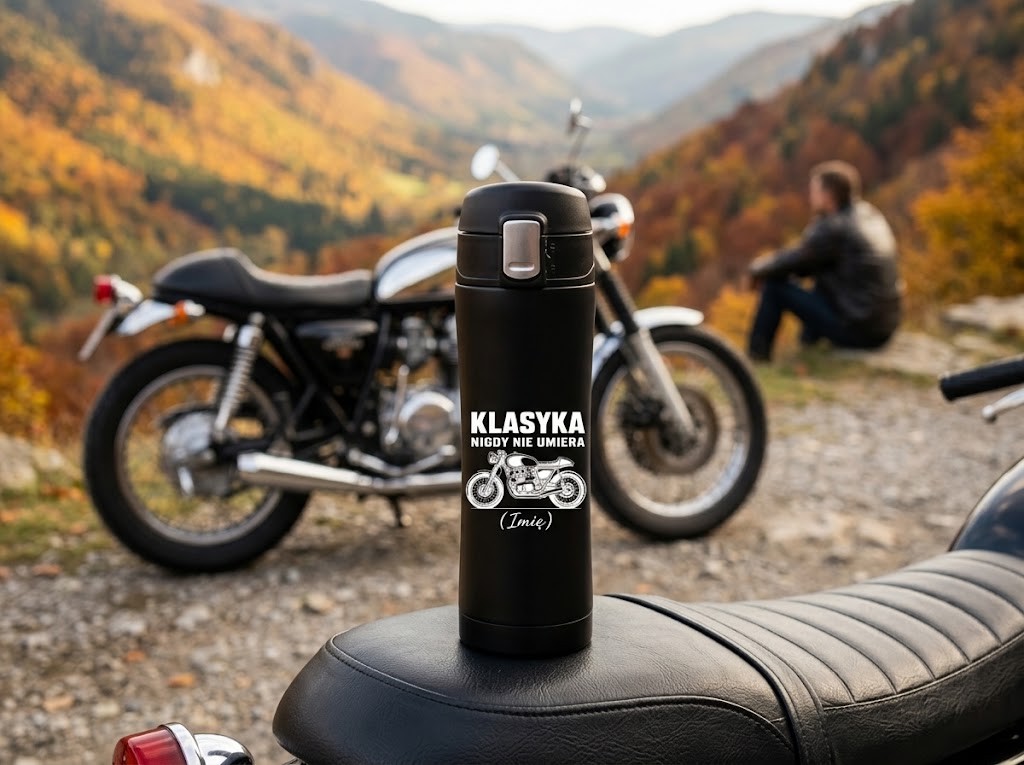 Kubek termiczny z grawerem – prezent dla motocyklisty