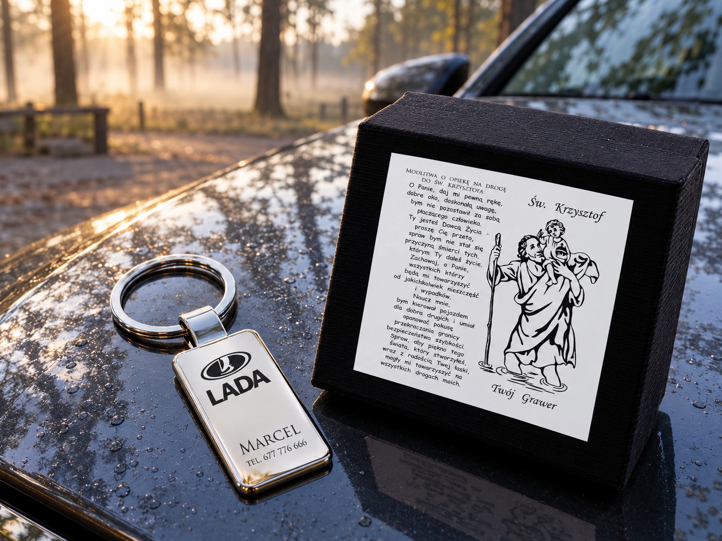 Brelok z grawerem Lada – prezent dla kierowcy