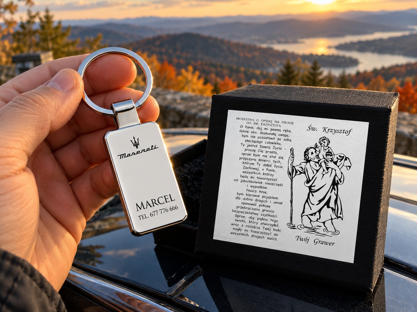 Brelok z grawerem Maserati – prezent dla kierowcy