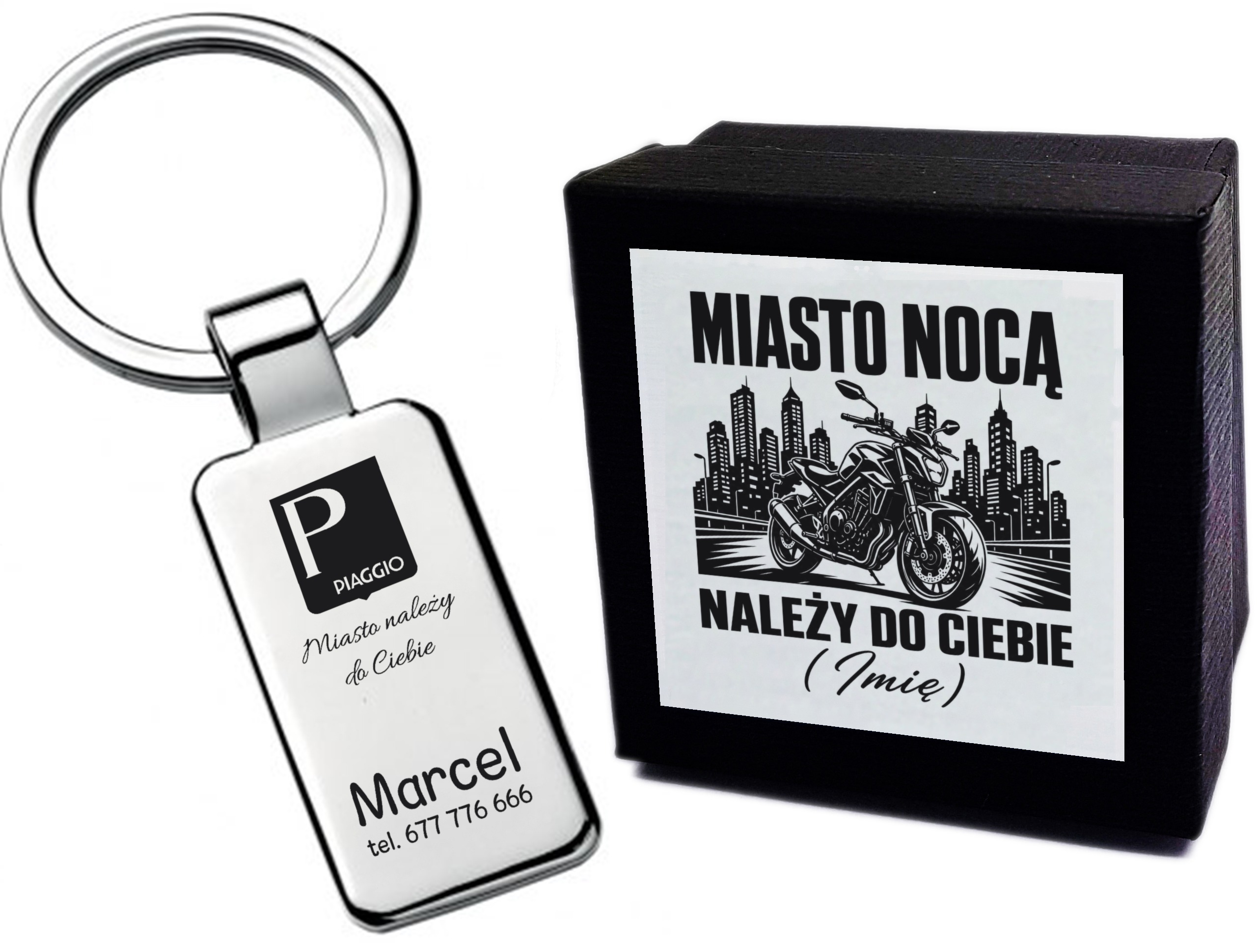 Brelok z grawerem Piaggio – Miasto należy do Ciebie