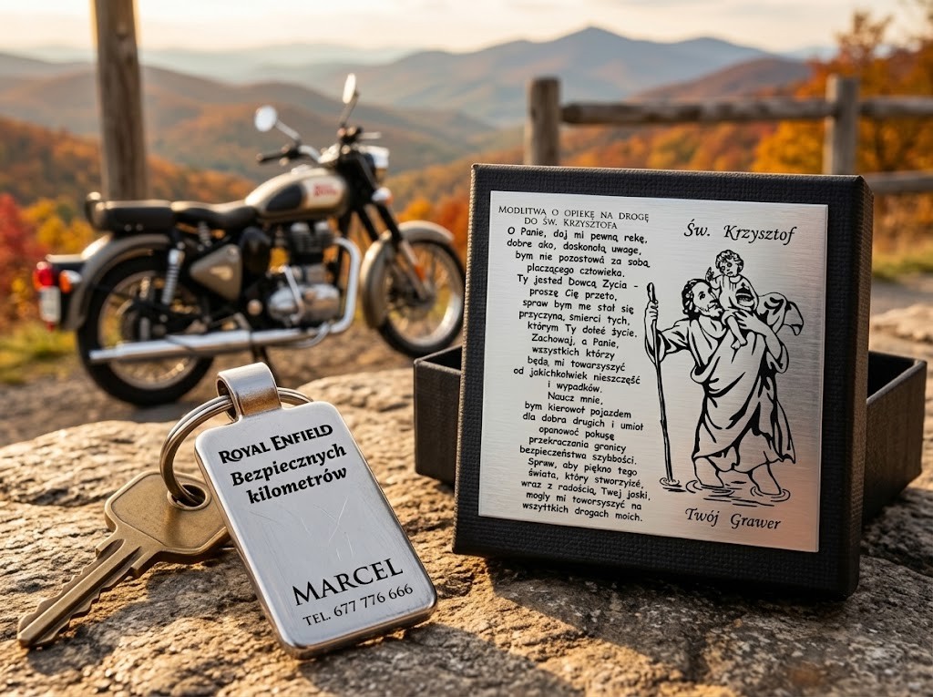 Brelok z grawerem Royal Enfield – prezent dla motocyklisty