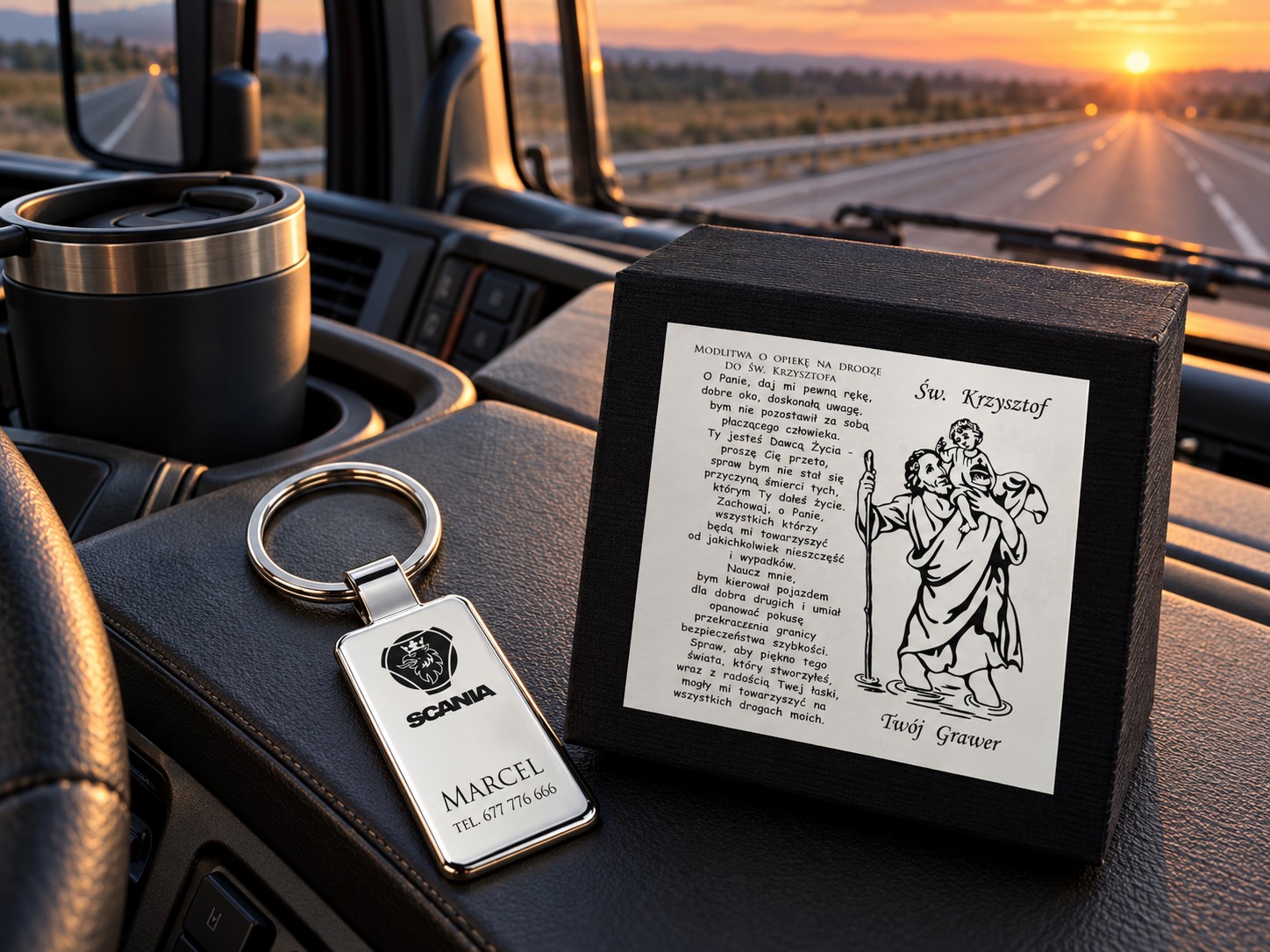 Brelok z grawerem Scania – prezent dla kierowcy