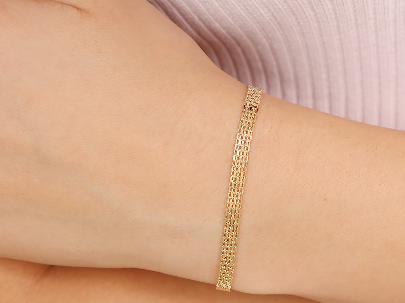 Bransoletka bismark złota 4mm próba 585 – złoto próby 585, 4,42 g | Infinnity