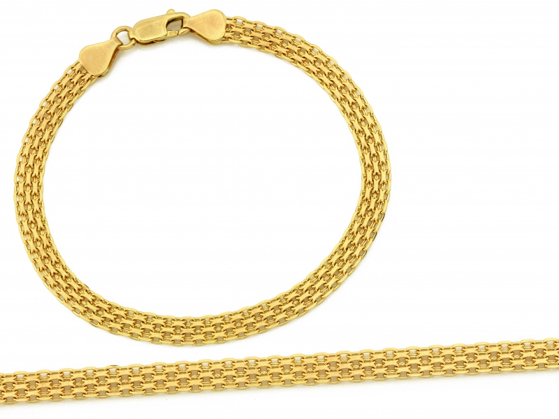 Złota bransoletka szeroki splot bismark 5mm próba 585 – złoto próby 585 | Infinnity