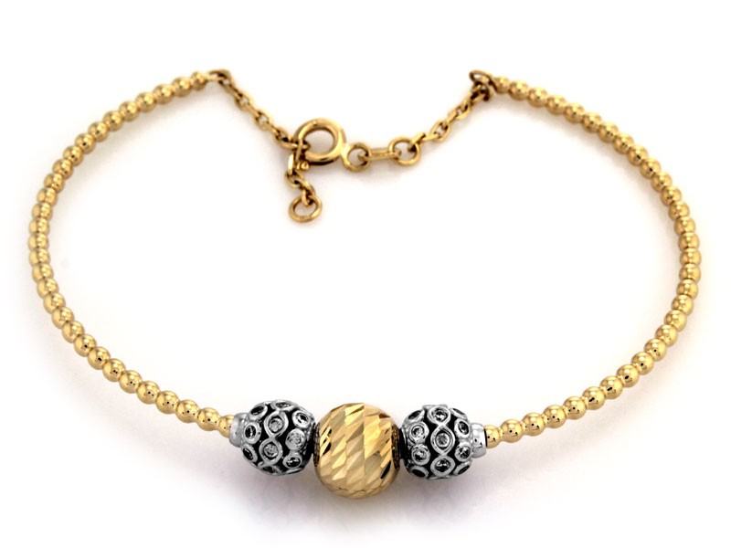 Bransoletka złota koło bangle z cyrkoniami próba 585 – złoto próby 585, 5,28 g | Infinnity