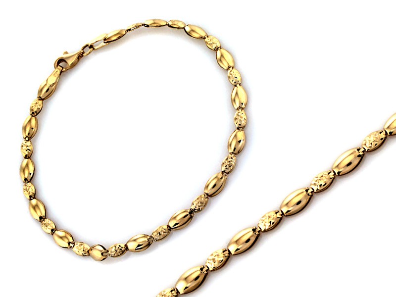 Delikatna bransoletka elementowa diamentowana próba 375 – złoto próby 375, 2,93 g | Infinnity