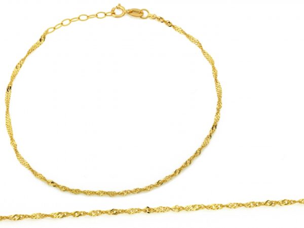 Złota bransoletka łańcuszkowa singapur 2.1mm próba 585