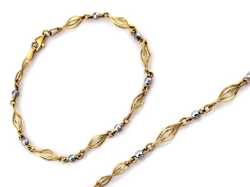 Elegancka złota bransoletka z ażurowymi elementami próba 375 – złoto próby 375, 3,35 g | Infinnity