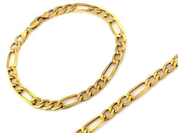 Bransoletka złota gruba łańcuszkowa figaro 6.7mm próba 585