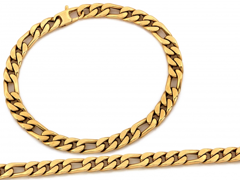 Bransoleta złota gruba męska figaro 6.4mm próba 585 – złoto próby 585 | Infinnity