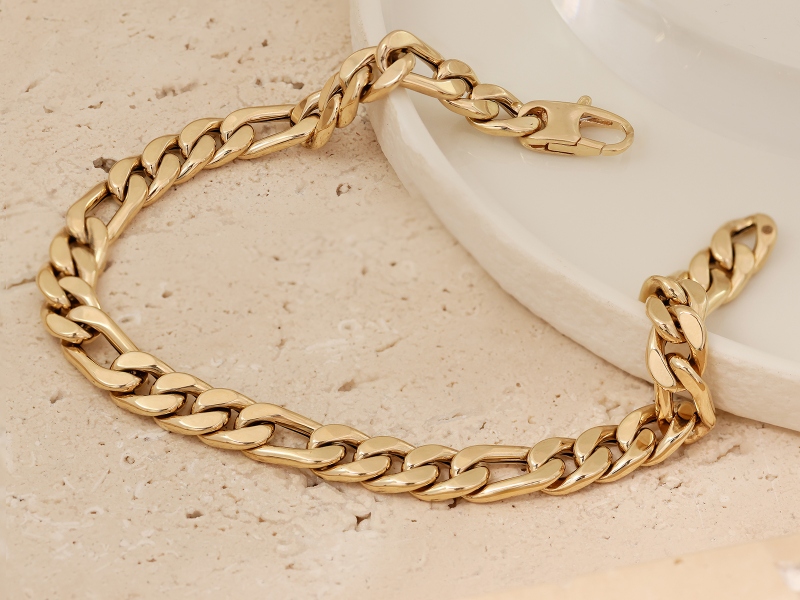 Bransoleta złota gruba męska figaro 6.4mm próba 585 – złoto próby 585 | Infinnity
