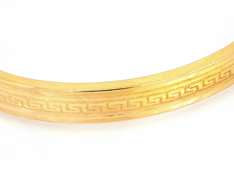 Bransoletka złota koło bangle z wzorem greckim ekskluzywna próba 585 – złoto próby 585, 9,17 g | Infinnity