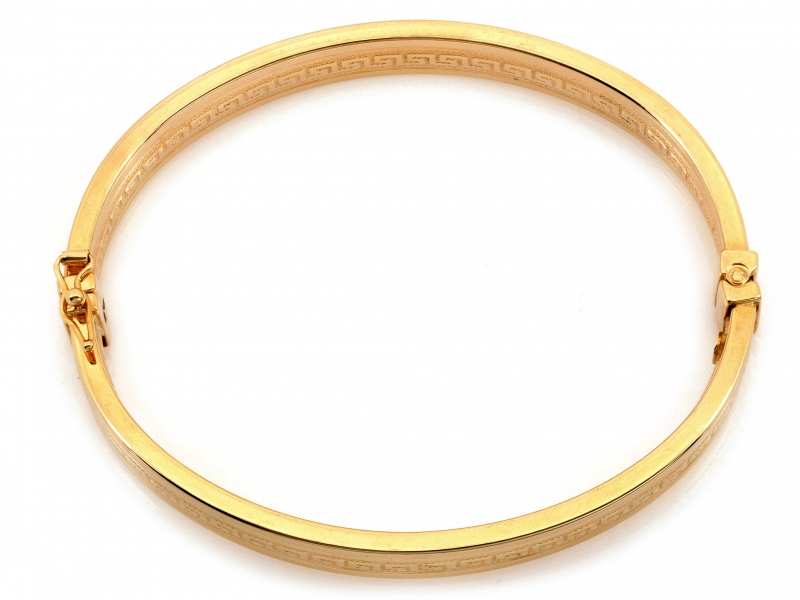 Bransoletka złota koło bangle z wzorem greckim ekskluzywna próba 585 – złoto próby 585, 9,17 g | Infinnity