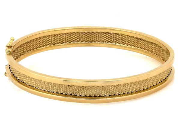 Bransoleta złota sztywna szeroka bangle ekskluzywna próba 585
