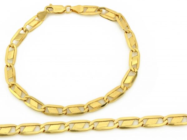 Złota bransoletka duże ogniwa łańcuszkowa 5.7mm próba 585