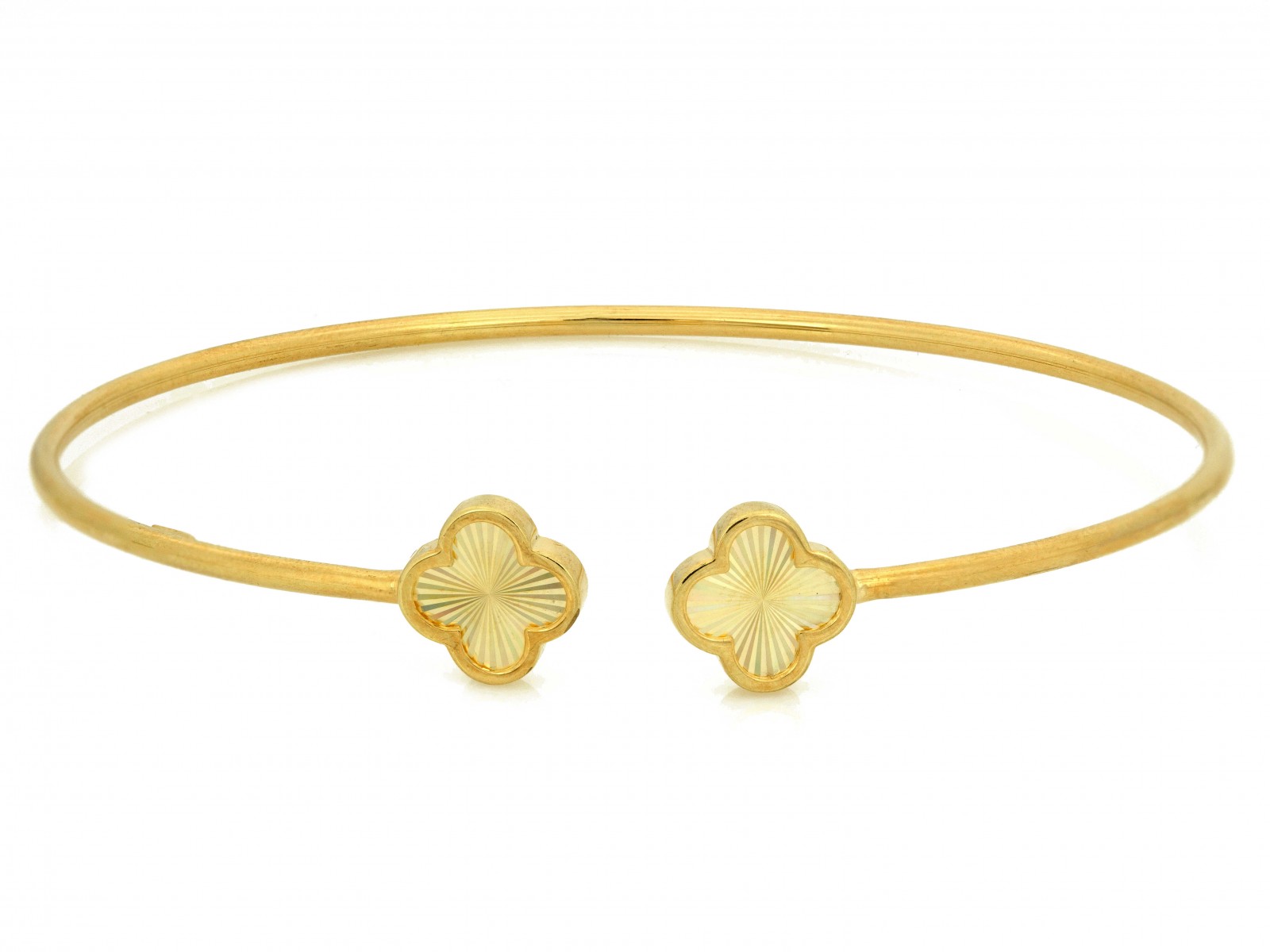 Bransoletka złota sztywna bangle z modnymi kwiatkami próba 585 – złoto próby 585 | Infinnity