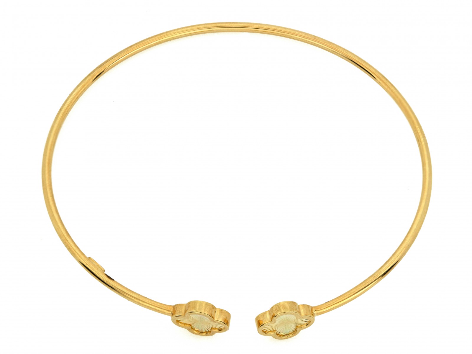 Bransoletka złota sztywna bangle z modnymi kwiatkami próba 585 – złoto próby 585 | Infinnity