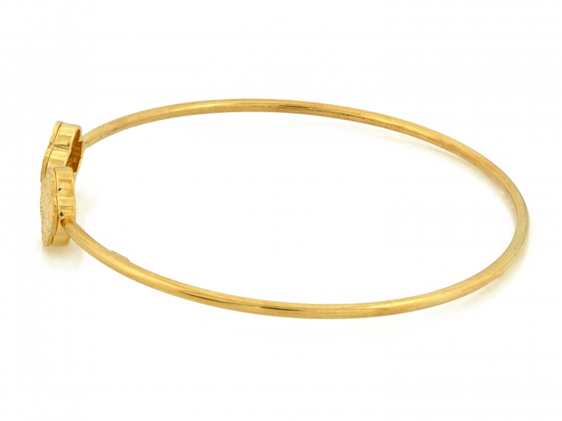 Bransoletka złota sztywna bangle z modnymi kwiatkami próba 585 – złoto próby 585 | Infinnity