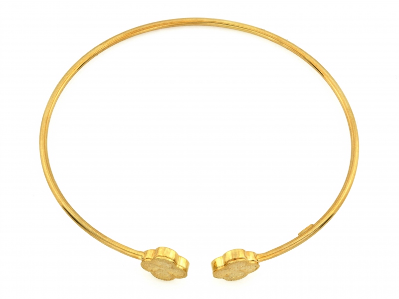 Bransoletka złota sztywna bangle z modnymi kwiatkami próba 585 – złoto próby 585 | Infinnity