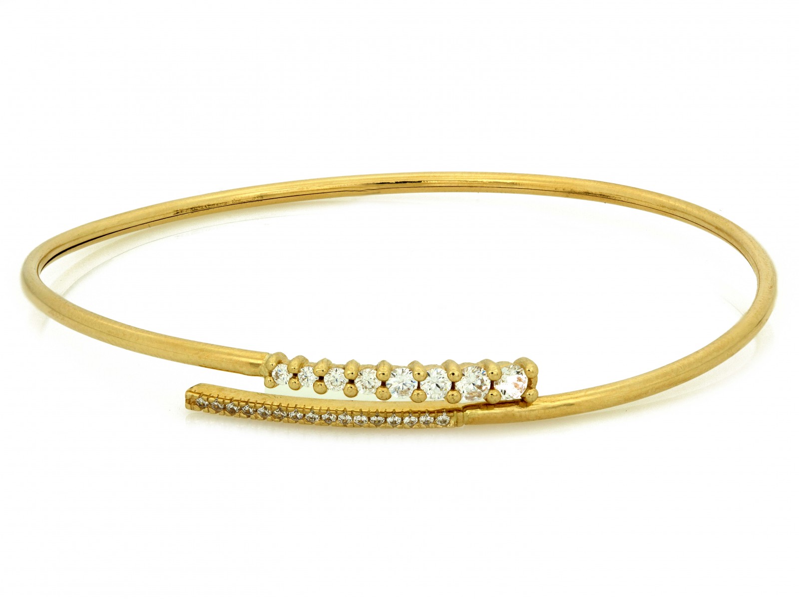 Bransoletka złota sztywna bangle z cyrkoniami próba 585 – złoto próby 585 | Infinnity