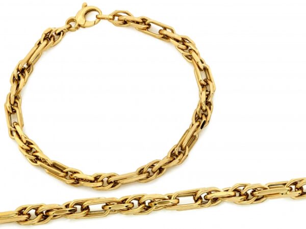 Złota bransoletka z unikalnym splotem ogniw 5.3mm próba 585