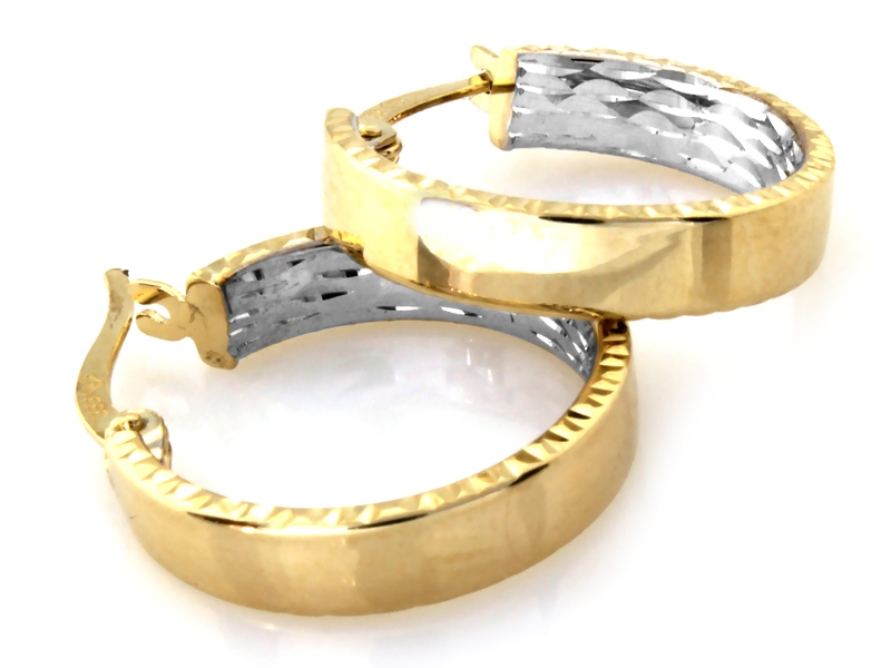 Kolczyki złote kółka eleganckie błyszczące 25mm próba 375 – złoto próby 375 | Infinnity