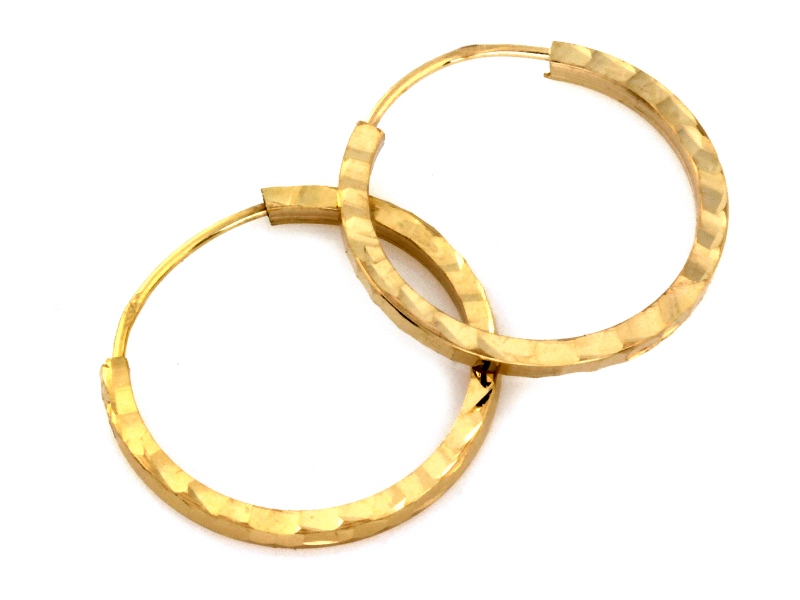 Złote kolczyki małe kółka 16mm próba 585 – złoto próby 585, 0,68 g | Infinnity
