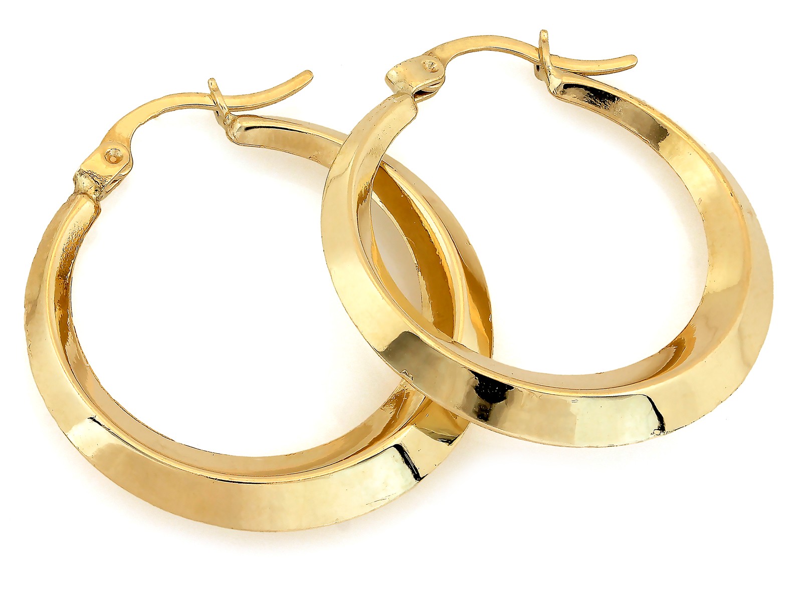 Kolczyki złote koła poszerzane dmuchane 29mm próba 585 – złoto próby 585, 3,06 g | Infinnity
