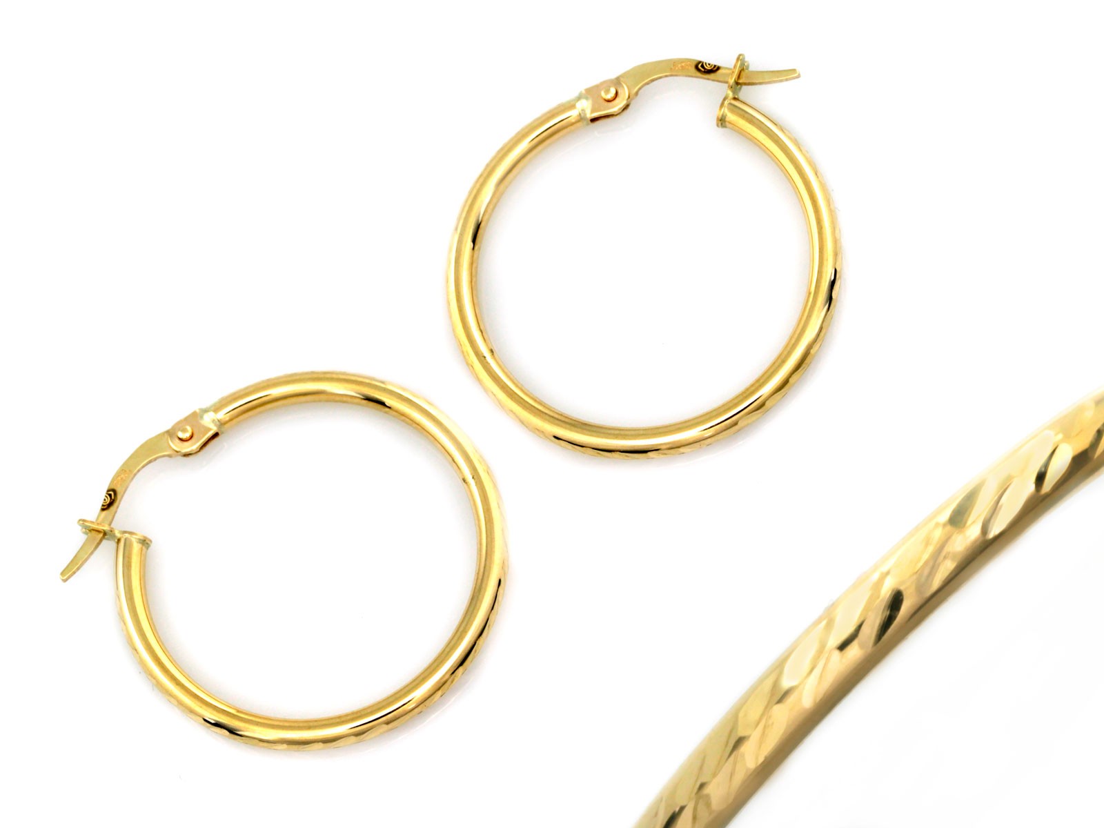 Kolczyki złote koła zawsze modne 30mm próba 585 – złoto próby 585, 1,50 g | Infinnity