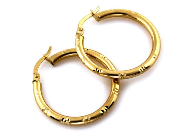 Kolczyki złote koła dmuchane 26mm próba 375