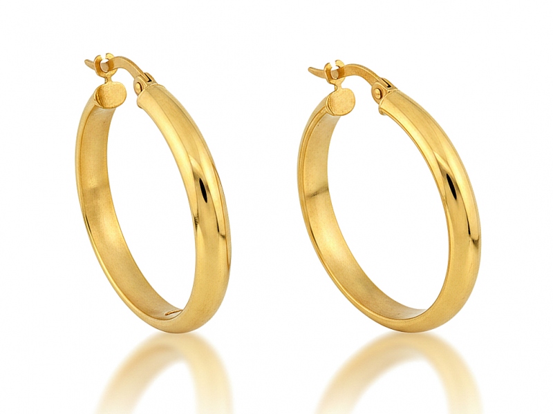 Kolczyki złote koła 30mm próba 585 – złoto próby 585, 2,78 g | Infinnity