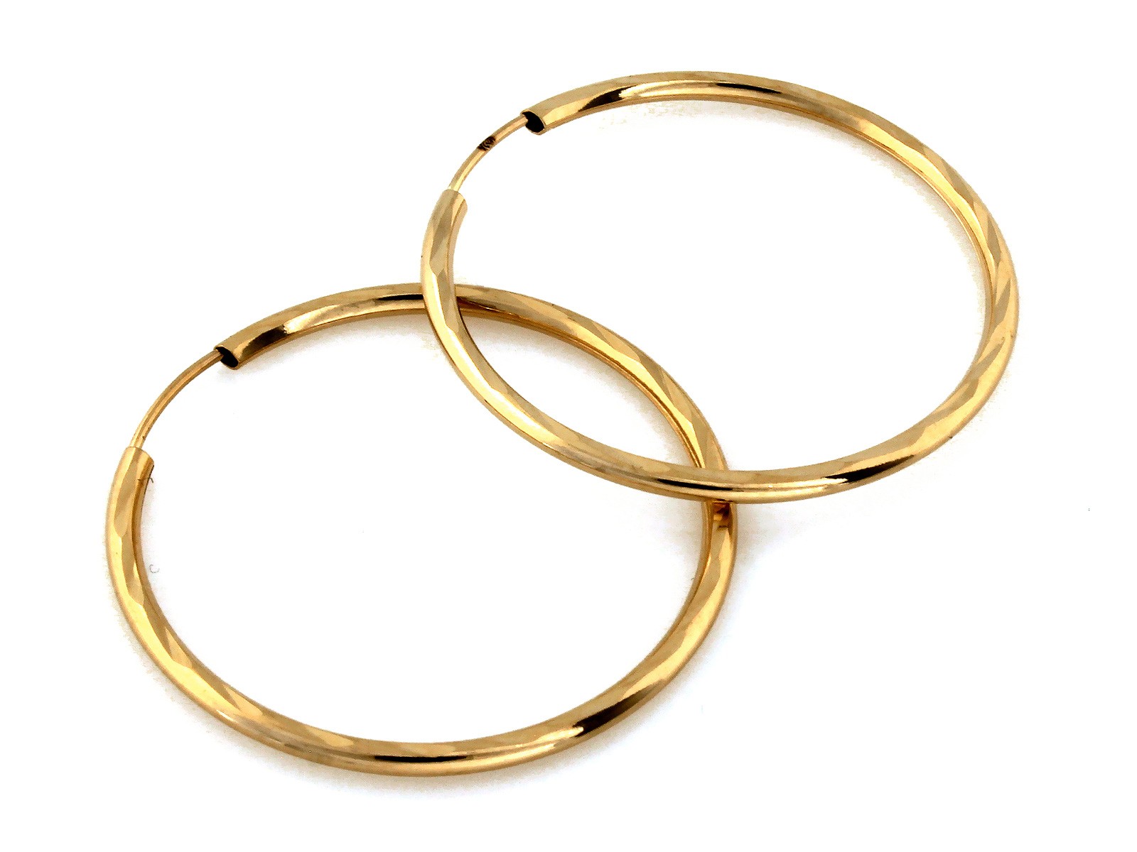 Kolczyki złote koła szarnir 30mm próba 585