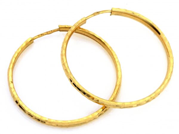 Kolczyki złote kółka zdobione szarniry 33mm próba 585