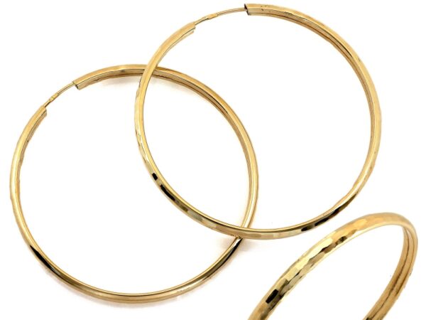 Kolczyki złote duże koła 52mm próba 585