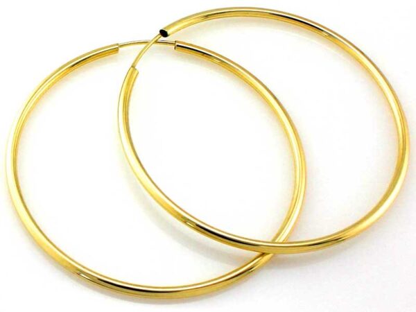 Kolczyki duże złote koła szarniry 60mm próba 585