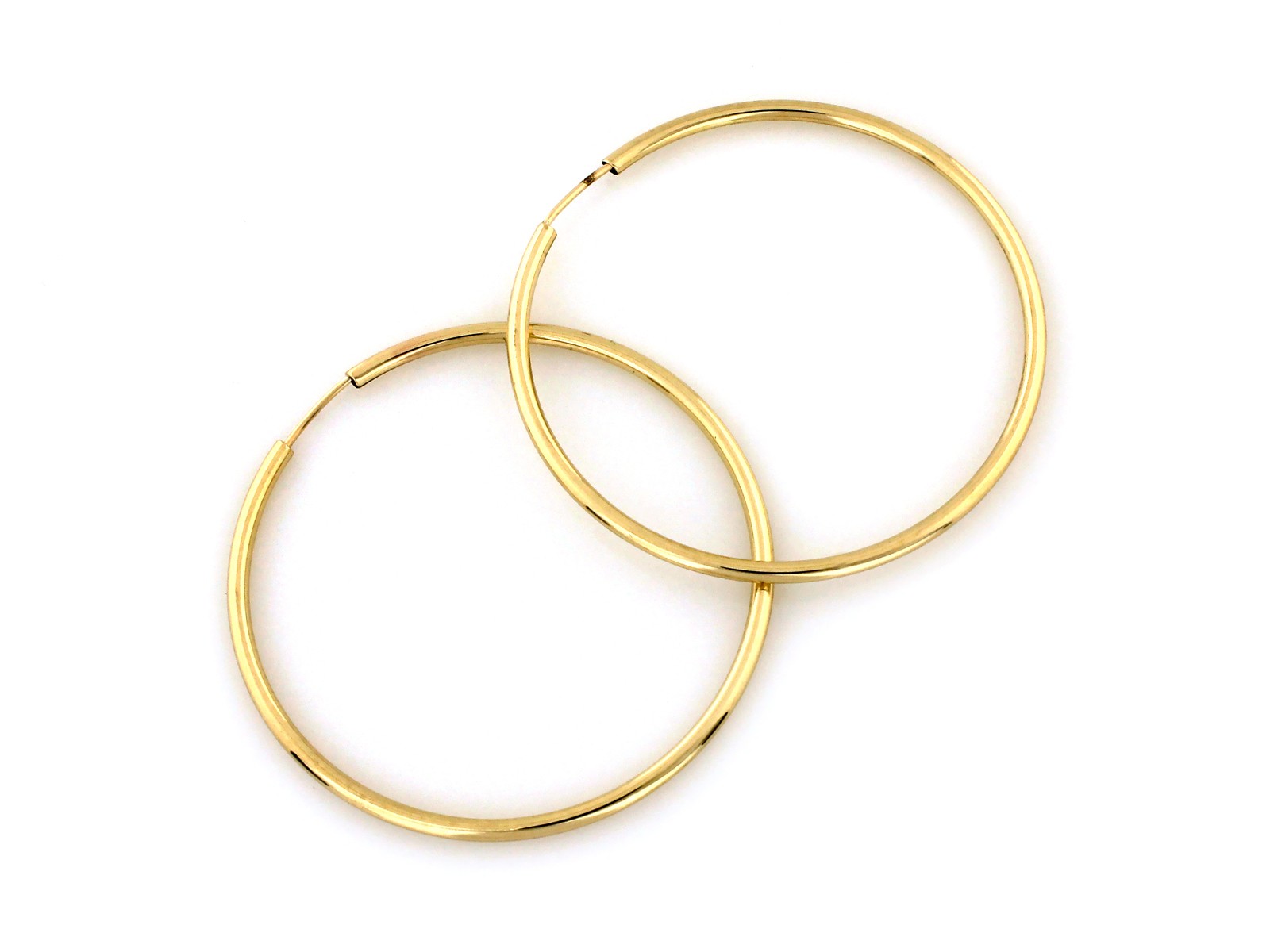 Kolczyki złote koła kółka 30mm szarniry próba 585