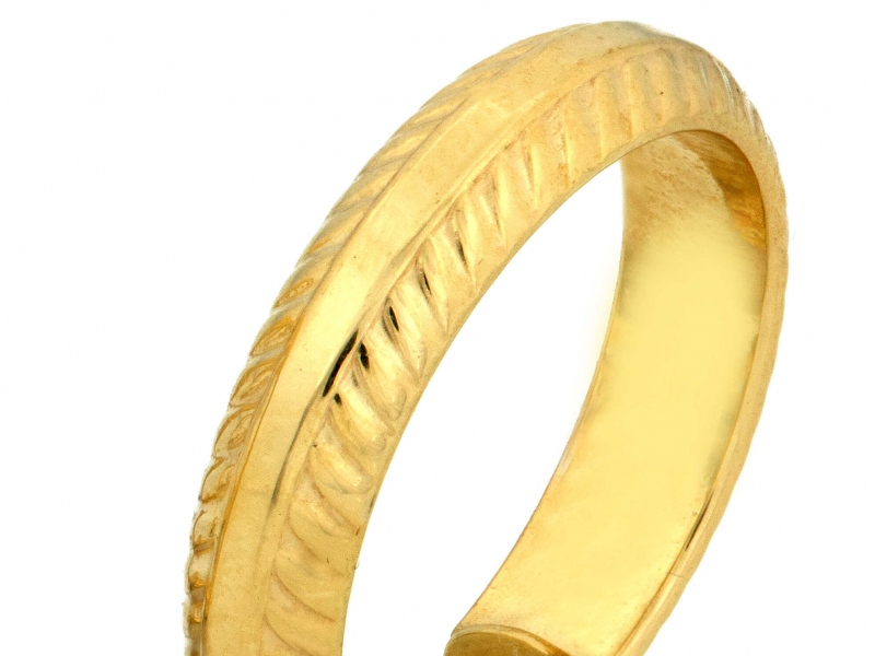 Kolczyki złote koła angielskie zdobione 21mm próba 585 – złoto próby 585, 1,87 g | Infinnity