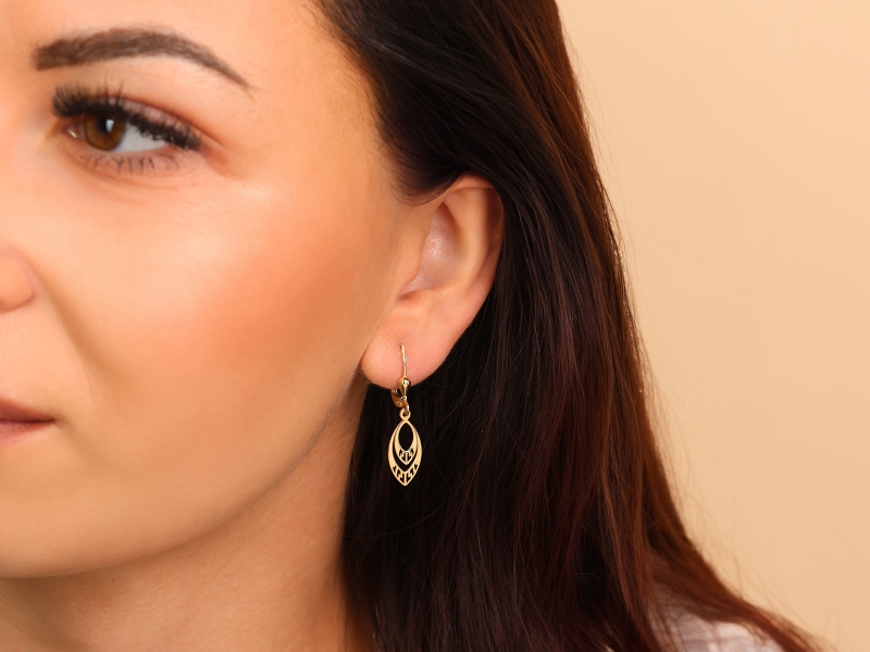 Kolczyki złote wiszące ruchome angielskie próba 585 – złoto próby 585 | Infinnity