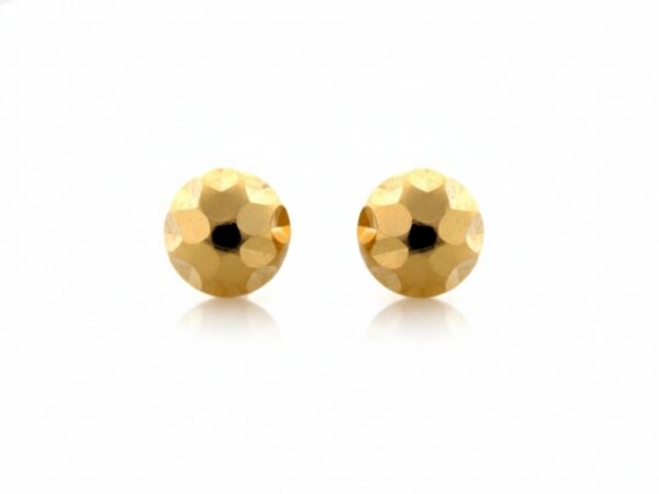 Diamentowane złote kolczyki kulki na sztyfcie 6mm próba 585