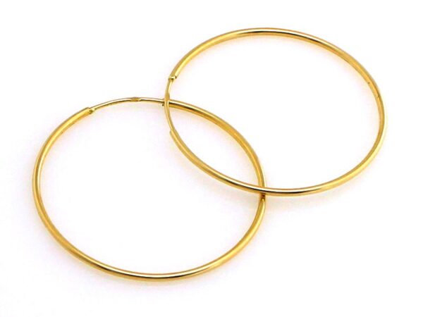 Złote kolczyki koła 42mm szarniry próba 585