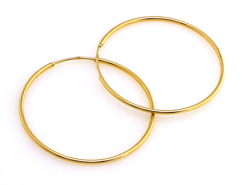 Złote kolczyki koła 42mm szarniry próba 585 – złoto próby 585, 1,48 g | Infinnity