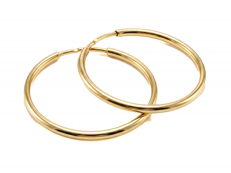 Złote kolczyki koła kółka 22mm szarniry próba 585 – złoto próby 585, 0,73 g | Infinnity