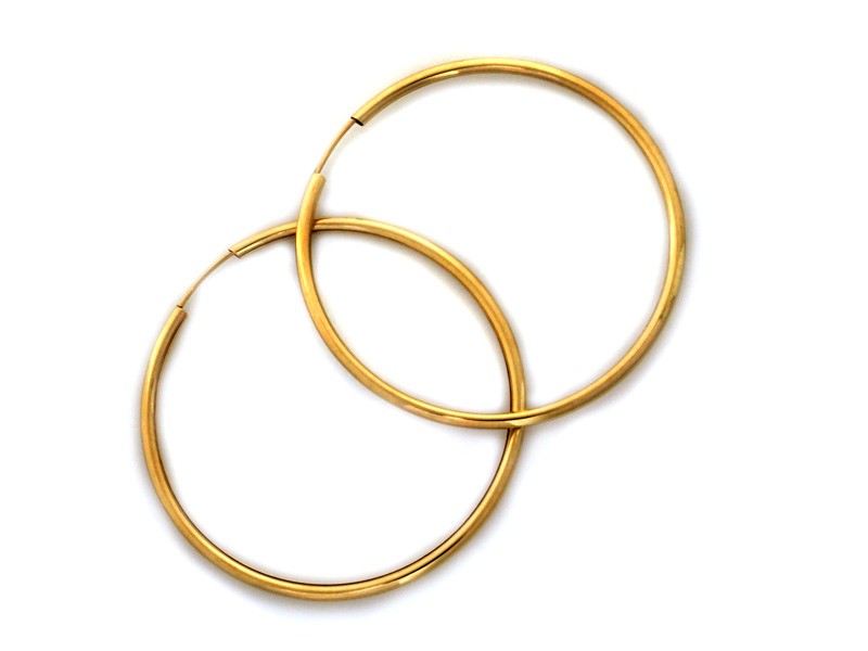 Złote kolczyki koła 47mm szarniry próba 585 – złoto próby 585, 1,67 g | Infinnity