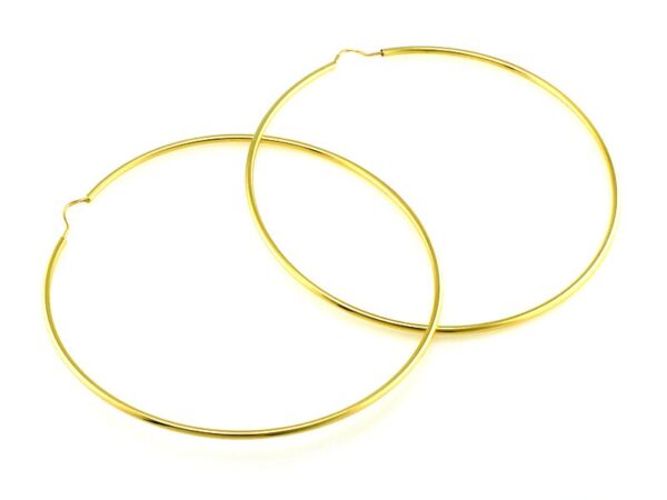 Złote kolczyki koła duże gładkie 60mm próba 585
