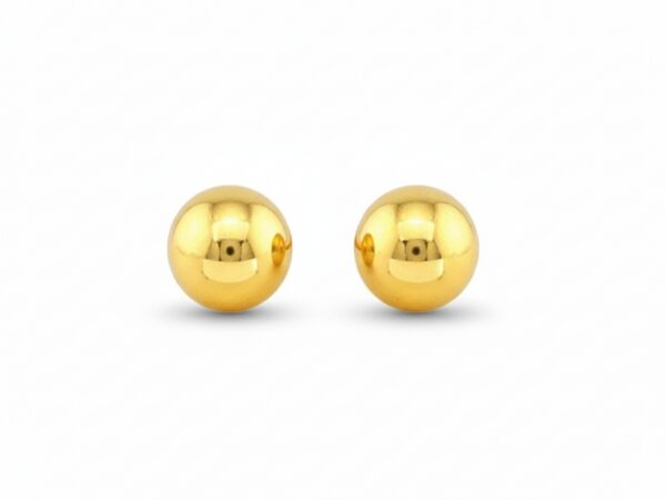 Kolczyki złote małe kulki na sztyft 4mm próba 585