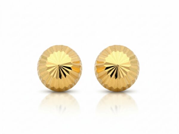 Kolczyki złote diamentowane kulki na sztyfcie 7mm próba 585