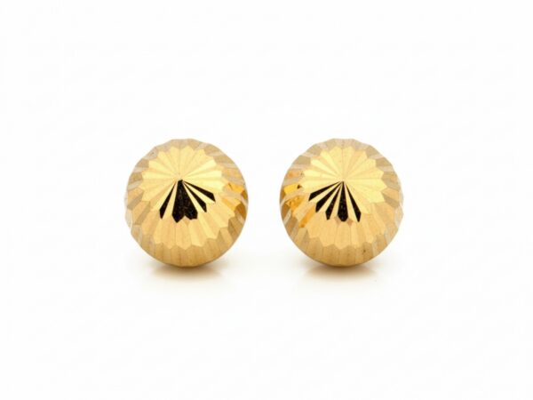 Kolczyki złote diamentowane kulki sztyfty 6mm próba 585