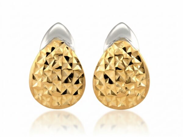 Diamentowane złote kolczyki na sztyft próba 375