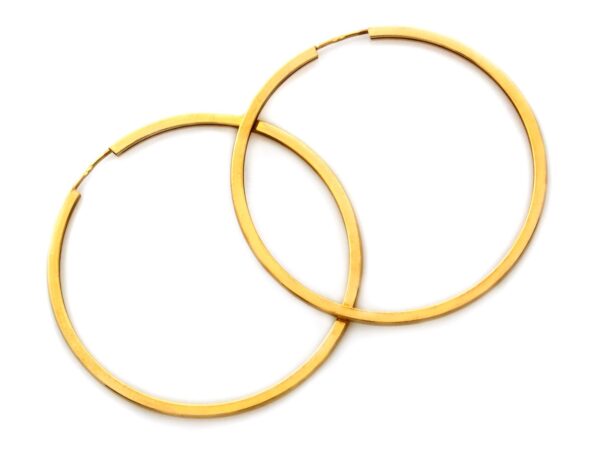 Złote kolczyki koła błyszczące szarniry 40mm próba 375